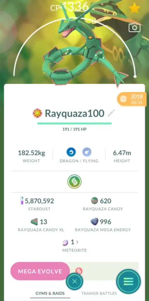 One of Pauli's many hundo Rayquazas